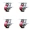 Service Caster 4 Inch Heavy Duty Poly on Aluminum Caster Set with Roller Bearings and Brakes SCC-35S420-PAR-SLB-4 - alternate 1